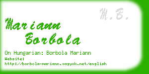 mariann borbola business card